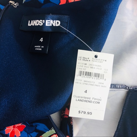 Lands’ End Floral Hawaiian Sheath Dress Sz 4 - Picture 3 of 8